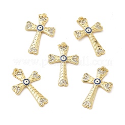 Ottone micro spianare pendenti zirconi&nbsp;KK-E068-VB264-1