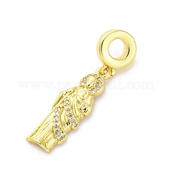 Ciondolo pendente europeo in ottone micro pavé di zirconi cubici&nbsp;KK-D325-27G-03