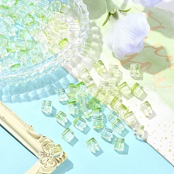 100 pièce de perles de verre transparentes peintes à la cuisson&nbsp;DGLA-YW0001-35E