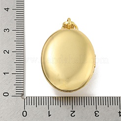 Pendentifs médaillon en laiton et zircone cubique&nbsp;KK-N254-93C-G
