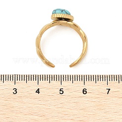 Anillos de dedo de turquesa natural&nbsp;RJEW-Q006-01G-G