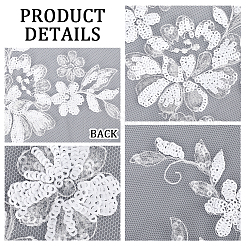 Blumen-Polyester-Stickerei zum Aufnähen von Applikationen&nbsp;PATC-WH0012-32C