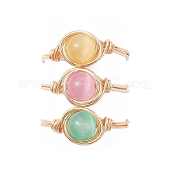 Anelli tinti in selenite naturale&nbsp;RJEW-JR01017-01