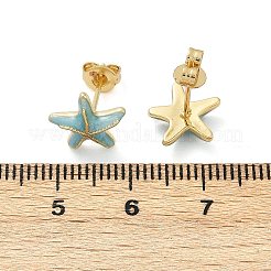 Messing-Emaille-Ohrstecker&nbsp;EJEW-R032-07G-01