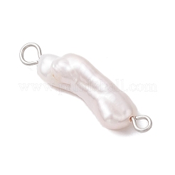 Breloques connecteurs en perles Keshi naturelles&nbsp;PALLOY-JF04238-01