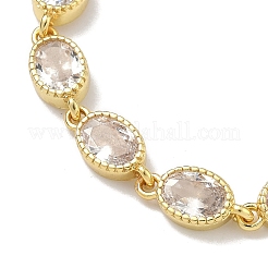Ovale Messingarmbänder mit Zirkonia-Pavé für Damen&nbsp;BJEW-P385-02G-05