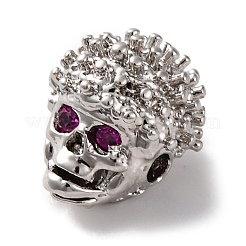 Totenkopfförmiges Gestell aus Messing mit Zirkonia-Perlen&nbsp;KK-S406-16P