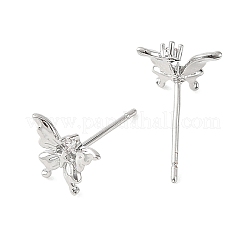 Aretes de circonita cúbica transparente con micropavé de latón Shegrace&nbsp;XGRQ4N863-725P
