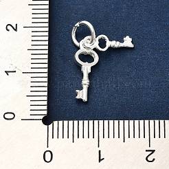 S925 Sterling Silber Doppelschlüssel Charms&nbsp;STER-K183-02B-S