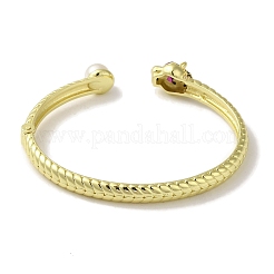 Bracelet en laiton pavé de zircons cubiques colorés&nbsp;BJEW-K246-17G