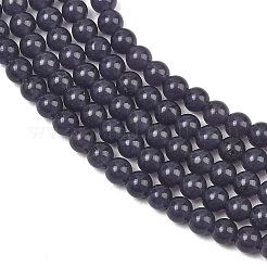 Naturels teints en blanc perles de jade brins&nbsp;GG-CBAEB22-B01-4mm-03
