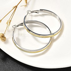 Pendientes de aro de acero inoxidable 304 para mujer&nbsp;EJEW-C096-43GP-04