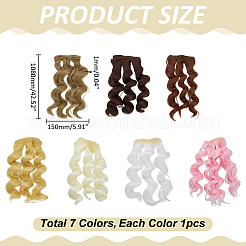 7 Stück Puppenhaar aus Hochtemperaturfaser in 7 Farben&nbsp;DIY-ME0001-60
