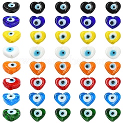40 Stück 8 Farben handgemachte Stränge mit bösem Blick aus Bunte Malereiperlen&nbsp;LAMP-YW0004-27