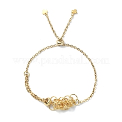 Bracelet en macramé réglable en acier inoxydable 304 pour porte-pierre&nbsp;AJEW-JB01191-01