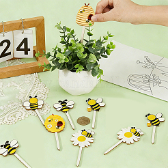 14 Stück 7 Stile Holzbienen-Deko-Pick für Vasenfüller zu Hause&nbsp;AJEW-CY0002-68