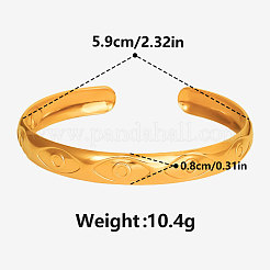 Bracelets manchettes en acier inoxydable 304 contre le mauvais œil pour femmes&nbsp;MB1147-2
