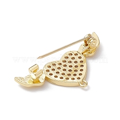 Messing Micro Pave klare Zirkonia Brosche Zubehör&nbsp;JEWB-YW0001-02G