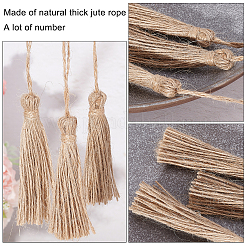 20 borla estilo yute natural&nbsp;AJEW-GF0005-13