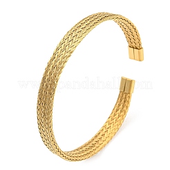 Brazaletes de malla de alambre de acero inoxidable 304 para mujer&nbsp;BJEW-D022-01B-G