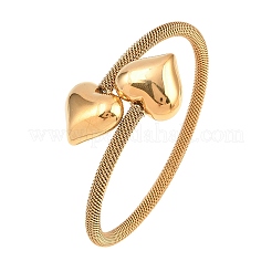 Armreifen aus Edelstahl 304 mit Netzkette für Damen&nbsp;BJEW-D460-05G