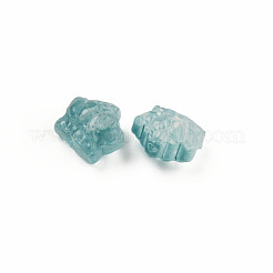 Perle di vetro verniciato a spruzzo trasparente bicolore&nbsp;GLAA-Q092-02-C09