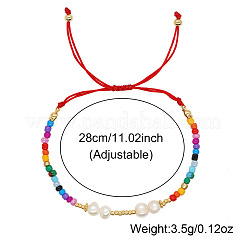Geflochtene Armbänder aus Glasperlen und Imitationsperlen&nbsp;MR3840