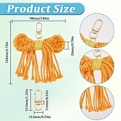 Kit fai da te per realizzare portachiavi con fiocco in cotone intrecciato fatto a mano&nbsp;DIY-SC0028-14