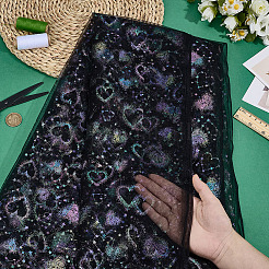Polyester-Netzstoff mit Herzmuster&nbsp;DIY-WH0591-146C
