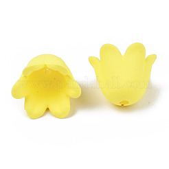 Cappucci di perline acrilici opachi in stile gommato&nbsp;ACRP-T010-01E