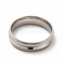 Anlaufgeschützte geriffelte Fingerringfassungen aus Edelstahl 201&nbsp;STAS-P323-05P