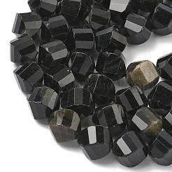 Natürliche goldenen Glanz Obsidian Perlen Stränge&nbsp;G-C267-B18