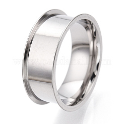 201 geriffelte Fingerringfassungen aus Edelstahl&nbsp;STAS-WH0047-8mm-23S