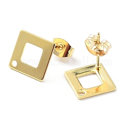 Accesorios para pendientes con forma de rombo de acero inoxidable 201&nbsp;STAS-K259-21G