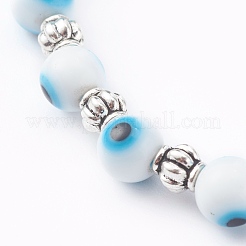 Bracelets extensibles en perles de chalumeau ronds faits à la main&nbsp;BJEW-JB05974