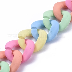 Chaînes gourmettes en acrylique peintes à la bombe opaques&nbsp;AJEW-JB00613
