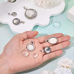6 pièce 6 styles de pendentifs cabochons en acier inoxydable 304&nbsp;STAS-TA0001-47B