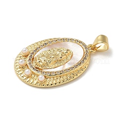 Pendenti in zirconi cubici trasparenti in micro pavè di ottone&nbsp;KK-U046-07G