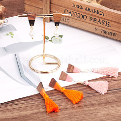 12 par de pendientes de resina y madera de 6 colores&nbsp;MAK-CD0001-04