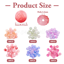 120pcs 6 Farben Acrylperlen&nbsp;SACR-TA0001-26