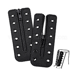 Schnürschuh-Reißverschlusseinsätze aus PU-Leder&nbsp;DIY-WH0671-072A