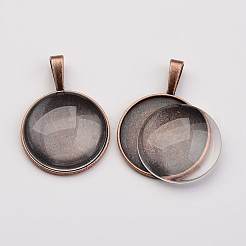 Blase Medaillon Legierung Anhänger Cabochon Lünette Fassungen&nbsp;DIY-X0268-04R-LF