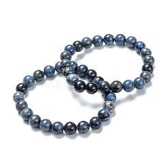 Bracelets de perles extensibles en dumortiérite naturelle&nbsp;G-A185-01G