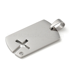 Ciondoli con targhetta vuota stampata con strass in acciaio inossidabile 304&nbsp;STAS-G346-16P