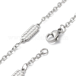 Collier à maillons rectangulaires en acier inoxydable 304 anti-ternissement&nbsp;NJEW-K249-05P