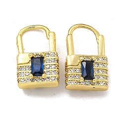 Orecchino a cerchio in zirconi cubici micro pavè di ottone&nbsp;EJEW-C088-41G