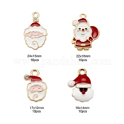 40 stücke 4 stil weihnachtsthema licht goldlegierung emaille anhänger&nbsp;ENAM-LS0001-61