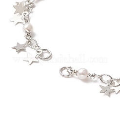 Herstellung von Kettenarmbändern mit Sternanhängern aus Messing&nbsp;AJEW-JB01151-03