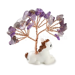 Decorazioni con albero della vita in trucioli di ametista naturale&nbsp;DJEW-A017-01I