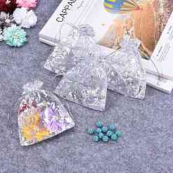 Rose gedruckt Organza Beutel&nbsp;OP-R021-10x12-03